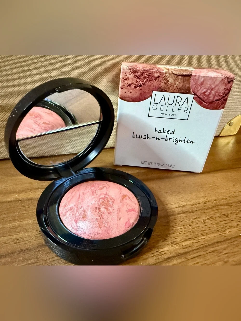 Laura Geller Baked Blush-n-Brighten Marbleized Blush - Pink Buttercream (NEW)